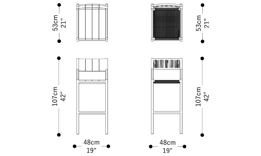 Image of the main dimensions of the product